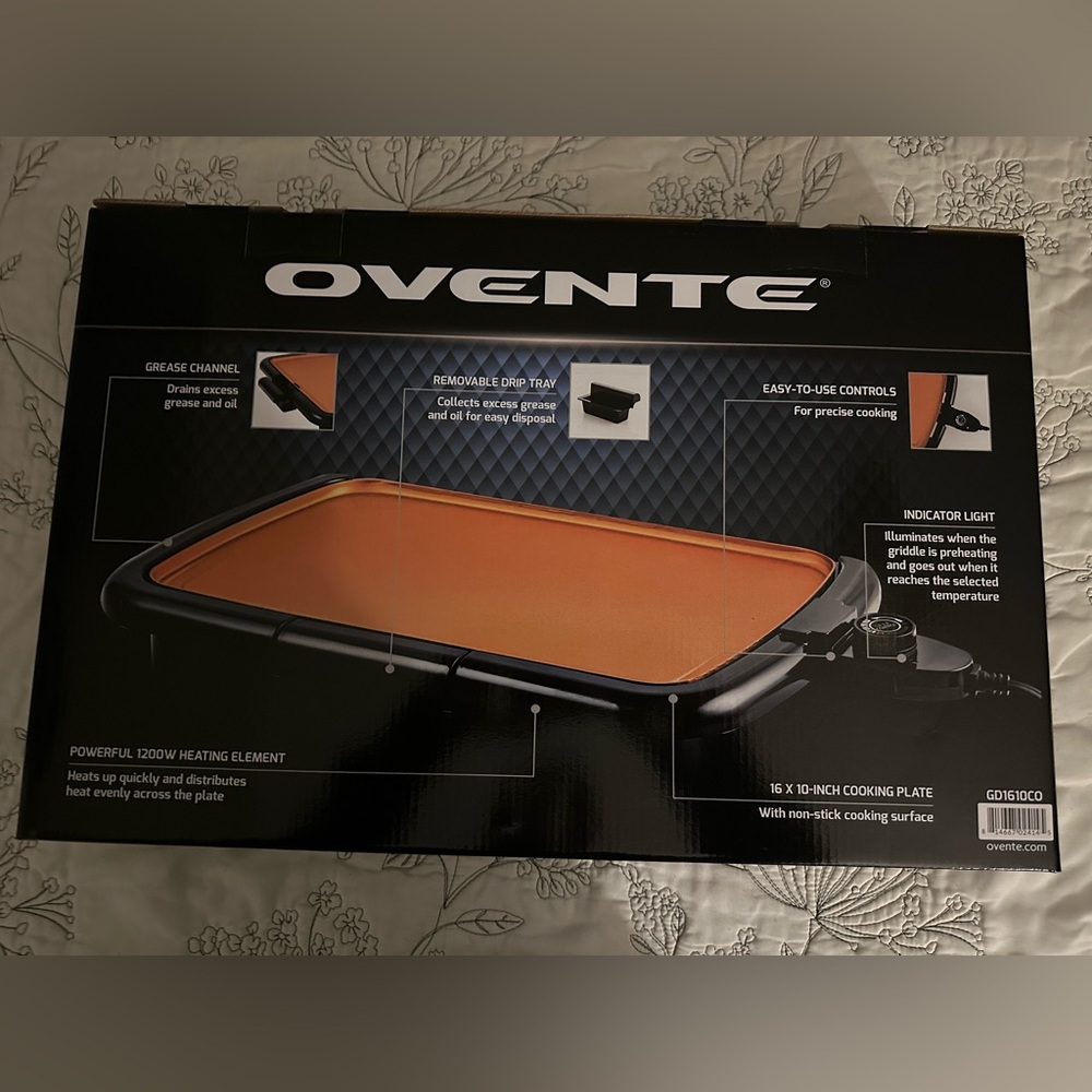 OVENTE Electric Griddle with 16" x 10" Flat Non-Stick Cooking Surface Brand New - Picture 10 of 10